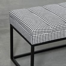 Houndstooth Milford Upholstered Ottoman Bench